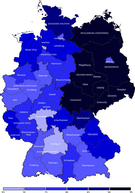 Germans in Germany: map showing the proportion of the population ...