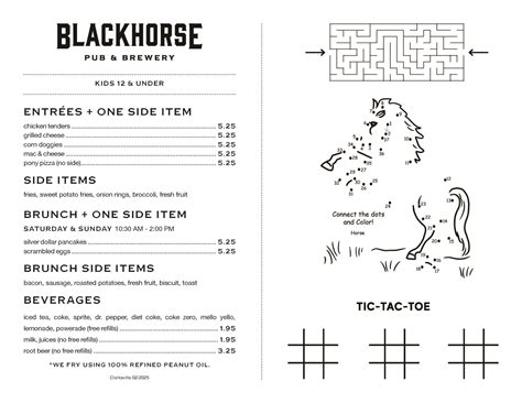 Clarksville Menu - Blackhorse