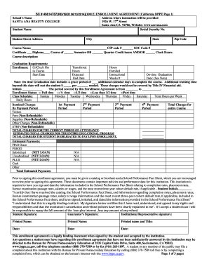 Fillable Online enrollment agreement bppe form Fax Email Print - pdfFiller