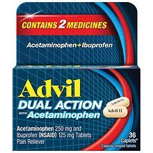Advil Dual Action Combination Ibuprofen and Acetaminophen For 8 Hours ...