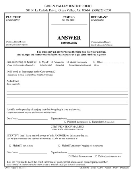 Fillable Online PIMA COUNTY CONSOLIDATED JUSTICE COURTS,115 NORTH ...