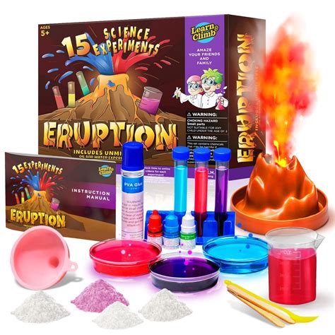 Buy Learn & Climb Erupting Volcano Science Kit for Kids- 15 Experiments ...