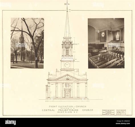 Central Presbyterian Church, Montclair, New Jersey. Front elevation ...