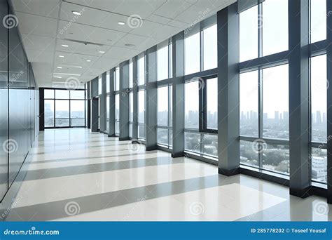 Conference Room with Window and Panoramic City View, 3D Rendering Stock ...