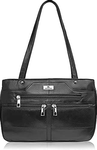 K London Ladies Leather Handbag in Soft Black Leather - Womens Designer ...