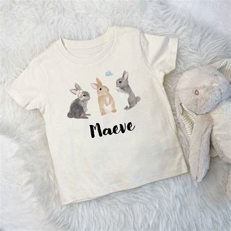 Kids Personalised Watercolour Bunnies T Shirt By Lovetree Design