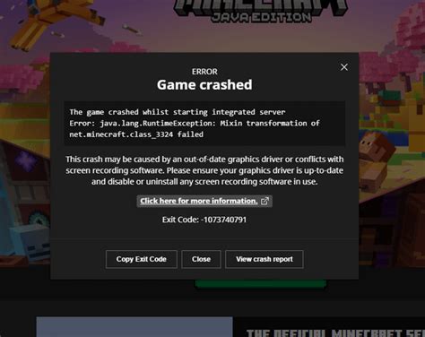 Why My Game Crash in Minecraft Java 2021 的图像结果