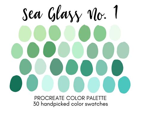Green Sea Glass Procreate Color Palette