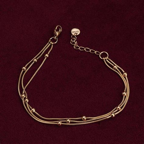 Shop Beaded Layered Chain Gold Bracelet for Women - PALMONAS