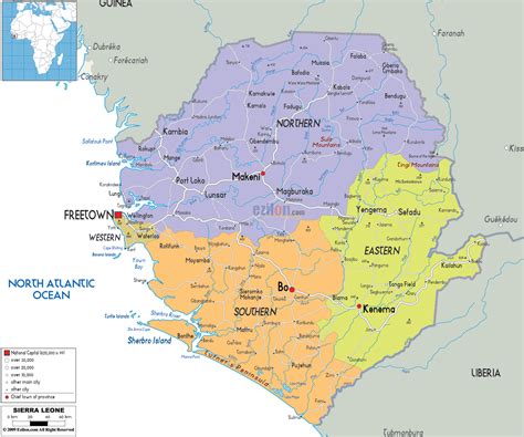 Detailed Political Map of Sierra Leonean - Ezilon Maps