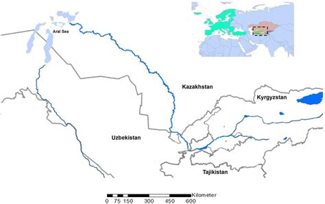 Amu Darya River Map