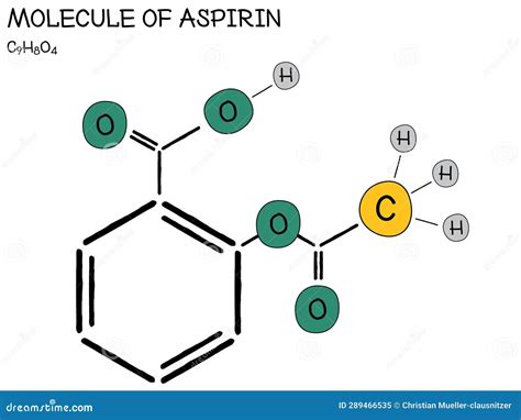Infographic of the Molecule of Aspirin Stock Vector - Illustration of ...