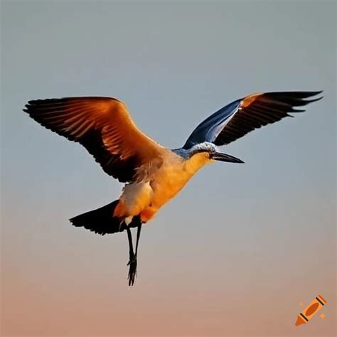 Aerial shot of African birds in flight on Craiyon