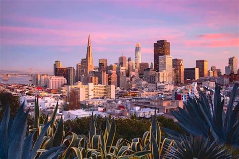 Premium Photo | San francisco city skyline at sunset california