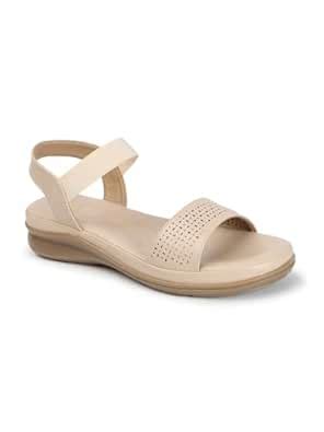 Carlton London Women Cream Comfortable Backstrap Casual Wear, Party and ...