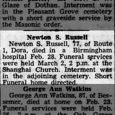 Obituary for Newton S. Russell (Aged 77) - Newspapers.com™
