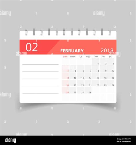 February 2018 calendar. Calendar planner design template. Week starts ...