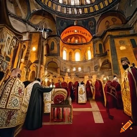 Orthodox divine liturgy service at hagia sophia on Craiyon