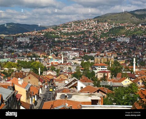View over the city of Sarajevo, capital of Bosnia-Herzegovina Stock ...