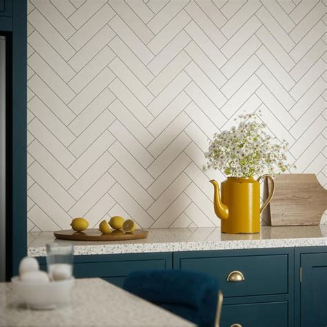 Buy Taffeta White 3 in. x 12 in. Subway Gloss Textured Ceramic Wall ...