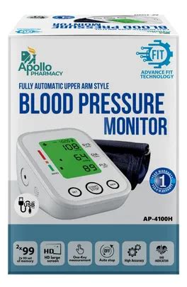 Apollo Pharmacy Fully Automatic Upper Arm Style Blood Pressure Monitor ...