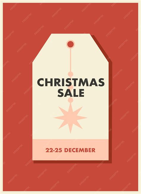 A poster about the christmas sale in the form of a gift tag vector ...