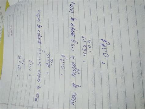 The percent of three elements calcium, carbon and oxygen in a sample of ...