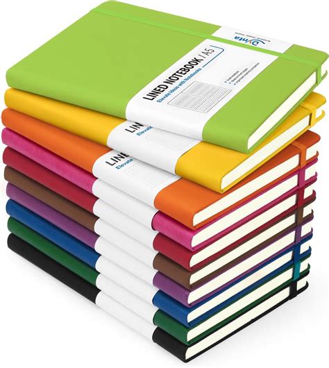 Amazon.com : Dynta Hardcover Journal Notebooks, 10 Packs A5 Lined ...