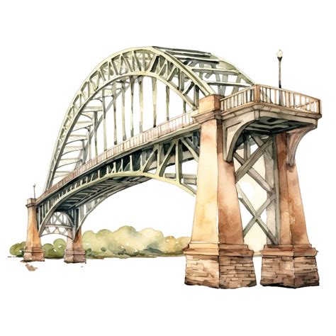 Watercolor Bridge Clip Art, Watercolor, America, American PNG ...