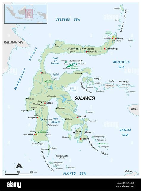 Sulawesi vector design Cut Out Stock Images & Pictures - Alamy