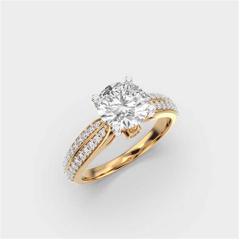 Buy Solitaire With Shimmering Double Diamond Band At Jewelbox