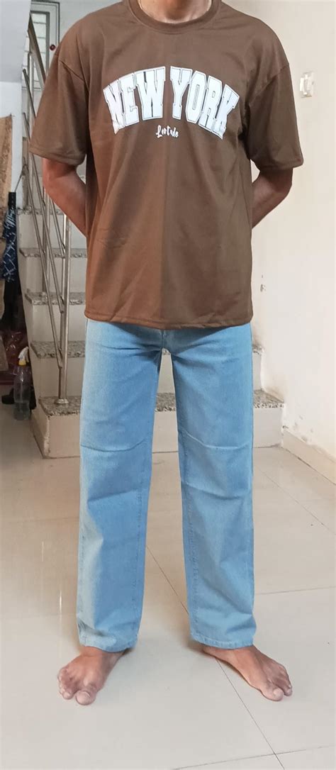 MEIXN Regular Men Loose Fit Mid Rise Light Blue Jeans | Baggy Jeans for ...