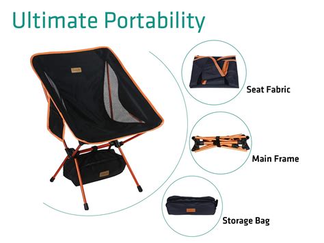 YIZI GO Portable Camping Chair - Compact Ultralight Folding Backpacking ...