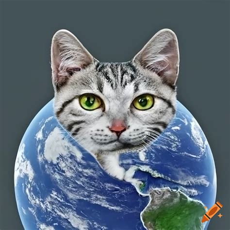 The earth but the shape of a cat on Craiyon
