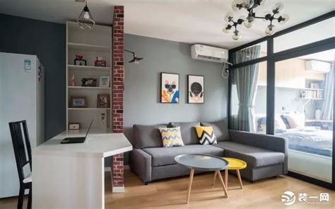 40平方米现代简约单身公寓客厅装修效果图_设计案例_太平洋家居网高清图库