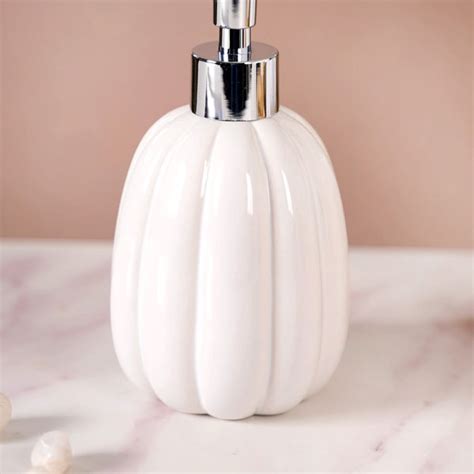 Glossy Ribbed Soap Dispenser White 400ml Online - Premium Dispenser ...