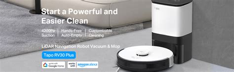 Tapo TP-Link RV30 Plus Lidar Navigation Robot Vacuum&Mop Cleaner,4L ...