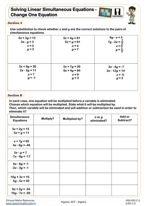 Image result for Simultaneous Equations Worksheet
