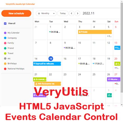 Free JavaScript Event Calendar 的图像结果