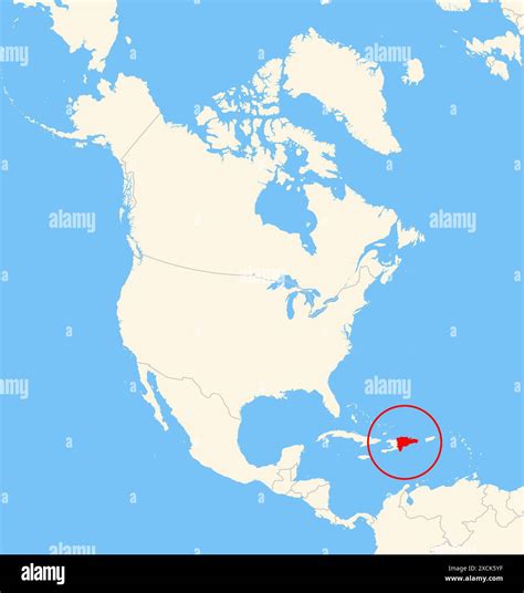Locator map showing the location of the country Dominican Republic in ...