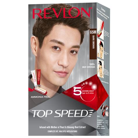 Revlon Top Speed Hair Color,Man, Dark Brown 65M