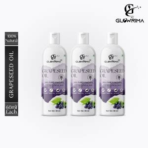 Glowrima 100% Pure & Natural Cold Pressed Grapeseed Oil 60ML (Pack Of 3 ...