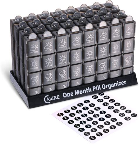 Amazon.com: Yewltvep Monthly Pill Organizer 4 Times a Day, Pill Box ...