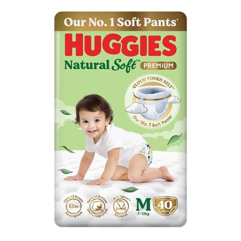 Buy Huggies Natural Soft Premium Baby Diaper Pants, Our No.1 Soft Pants ...
