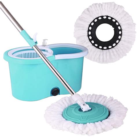 Pivalo Bucket Quick Spin Mop with 2 Microfiber Wet Dry Mophead Floor ...