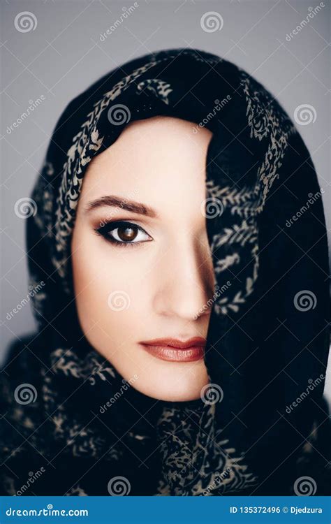 Beautiful Middle Eastern Ethnicity Woman Wearing a Hijab Stock Photo ...