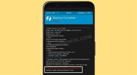 2 methods fix twrp createtarfork error 255 backup failed