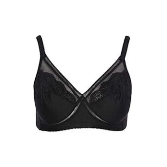 Buy NAYOMI Womens Solid Lace Non Padded Non Wired Full Coverage Bra ...