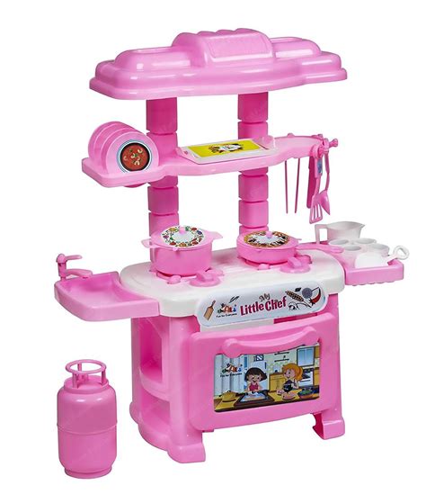 Buy FunBlast Plastic 2 in 1 Little Chef Trolley Kitchen Playset for ...