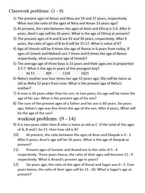 Solving Word Problem Involving Ages 的图像结果